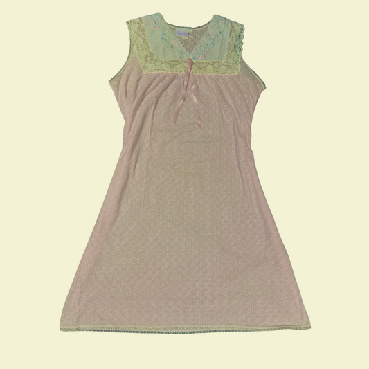 (M-L) Vintage 50's Pink Babydoll Dress