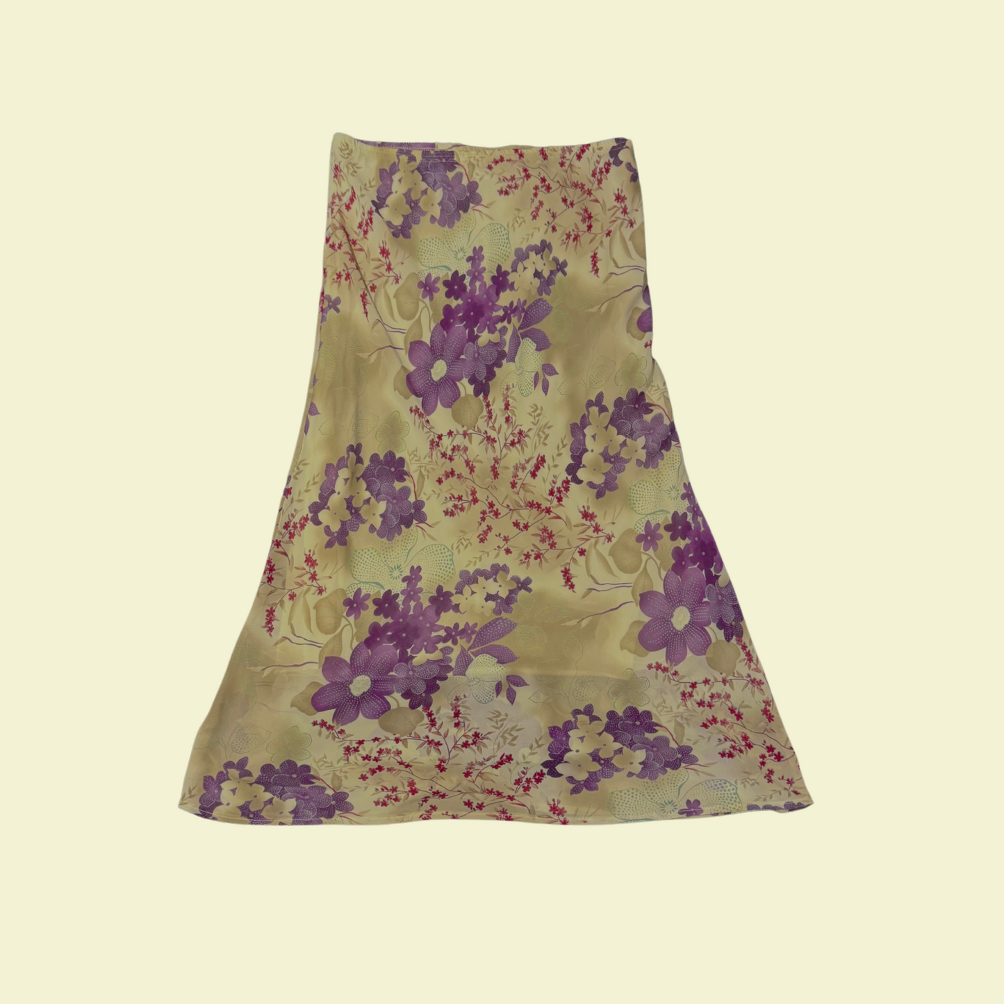 (M-L) Flowy Floral Maxi Skirt