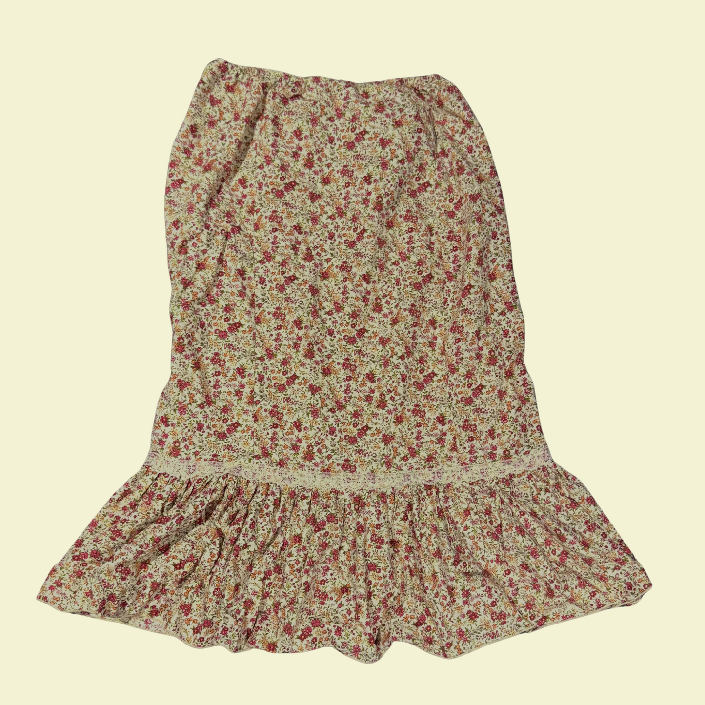 (S-M) Floral Lacey Maxi Skirt