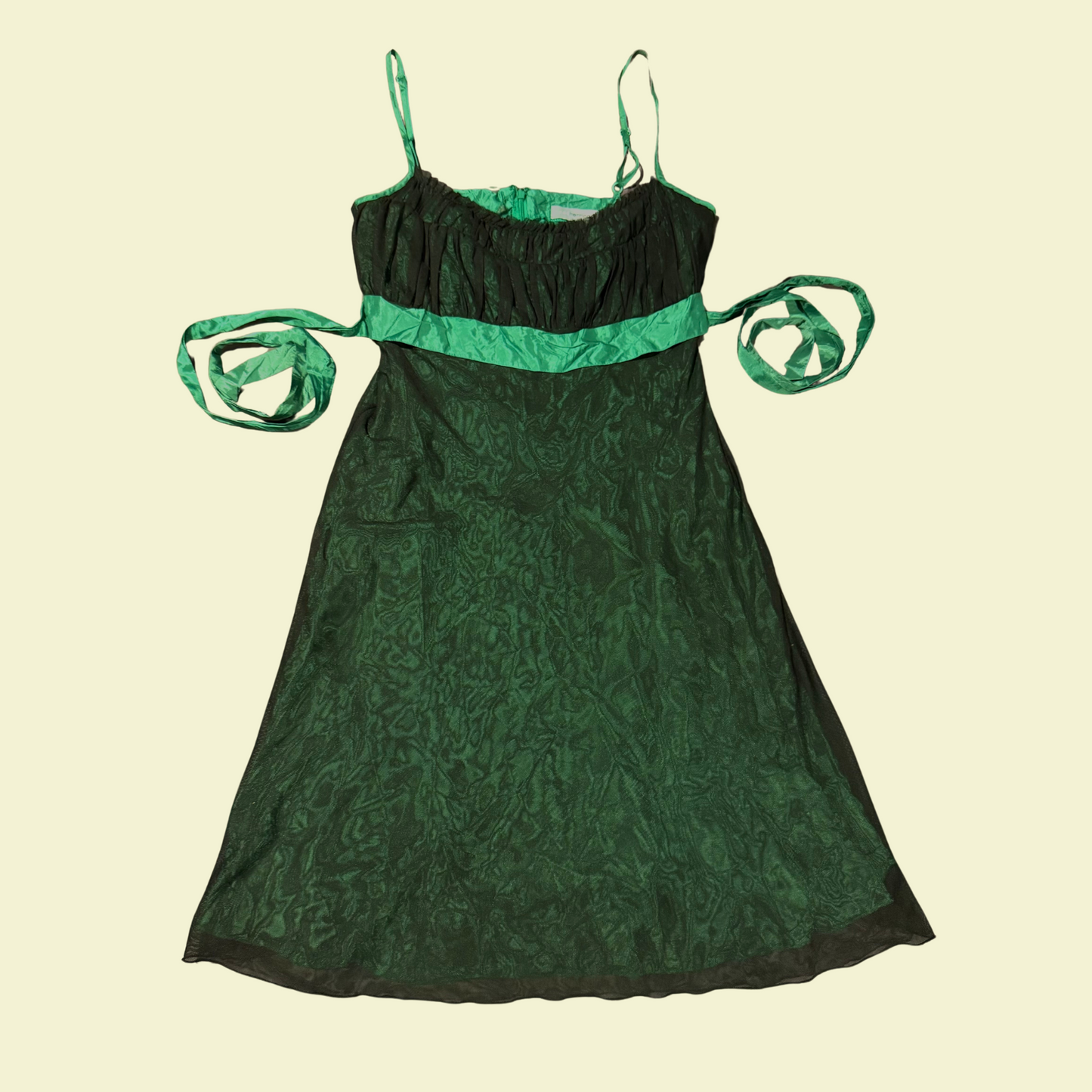 (S) Green Fairy Tie-Back Mini Dress